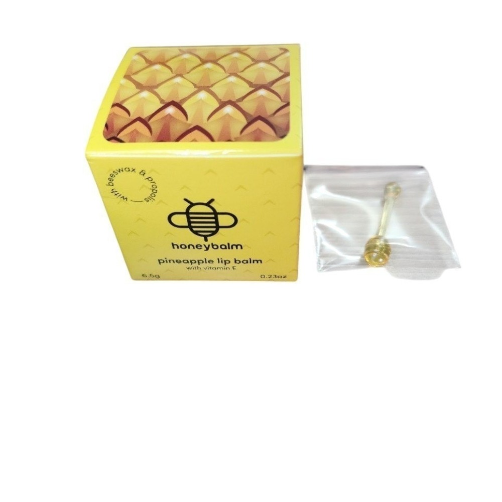 Honeybalm Pineapple Lip Balm + Silicone Lip Applicator | Moisturizing Lip Care